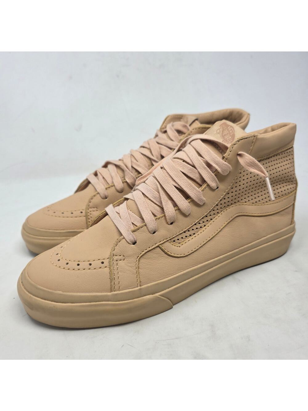 Vans Womens Sk8-Hi Beige Perforated High-Top Sneakers Size 9.5